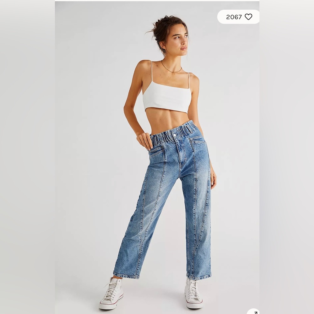Free People Powell Boyfriend Pull On Jeans